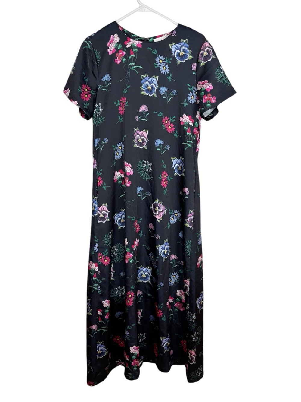 Hyacinth House Black Floral Silky Riley Maxi Dress Size Large